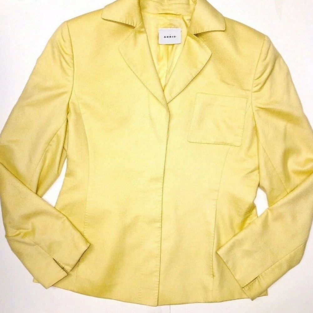 Akris Cashmere + Silk Blazer in yellow US SZ 6